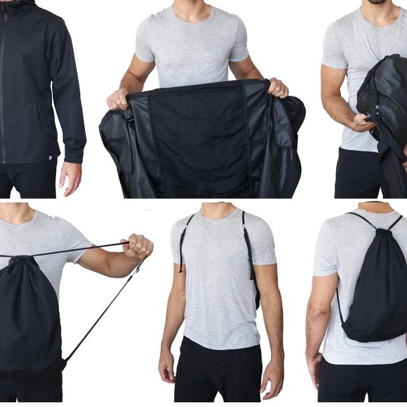 UNISEX - QUIKFLIP RAIN JACKET - JACKET IN A BAG IN A JACKET!!! 3XL - Picture 5 of 16